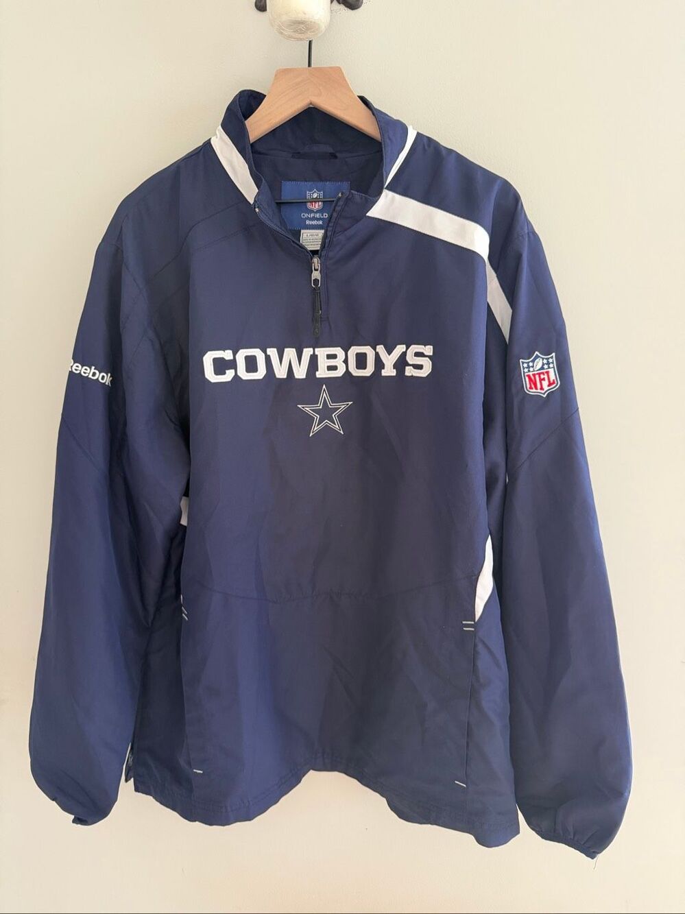 Vintage Dallas Cowboys Onfield Quarter Zip Jacket Pullover Size L